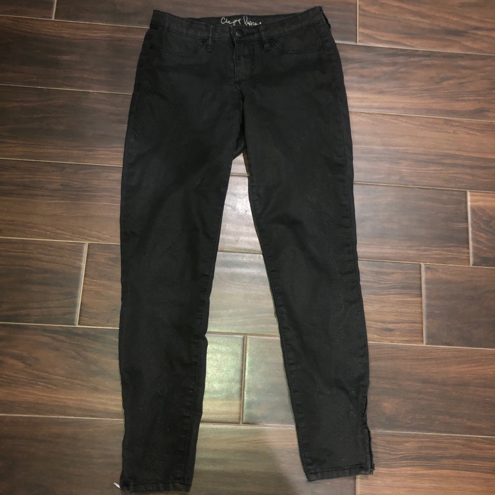 Chip and pepper black jeans syd skinny ankle length size 26 snakeskin